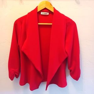 Red 3/4 sleeve L fitted jacket
